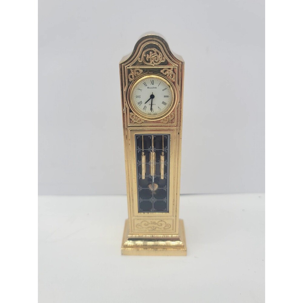 Vintage 1988 BULOVA Miniature ‘Canterbury’ Grandfather Clock B0550 - Brass
